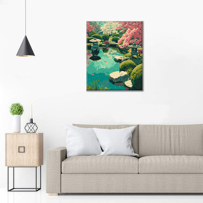 Cherry Blossom Garden - Paint by Numbers