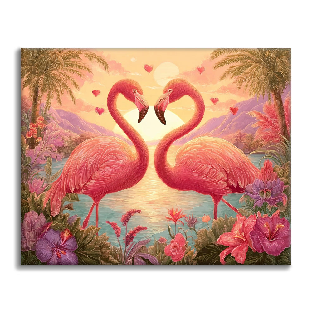 Flamingo Romance - Paint by Numbers