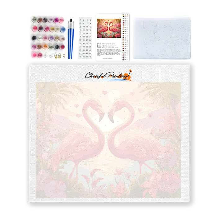 Flamingo Romance - Paint by Numbers