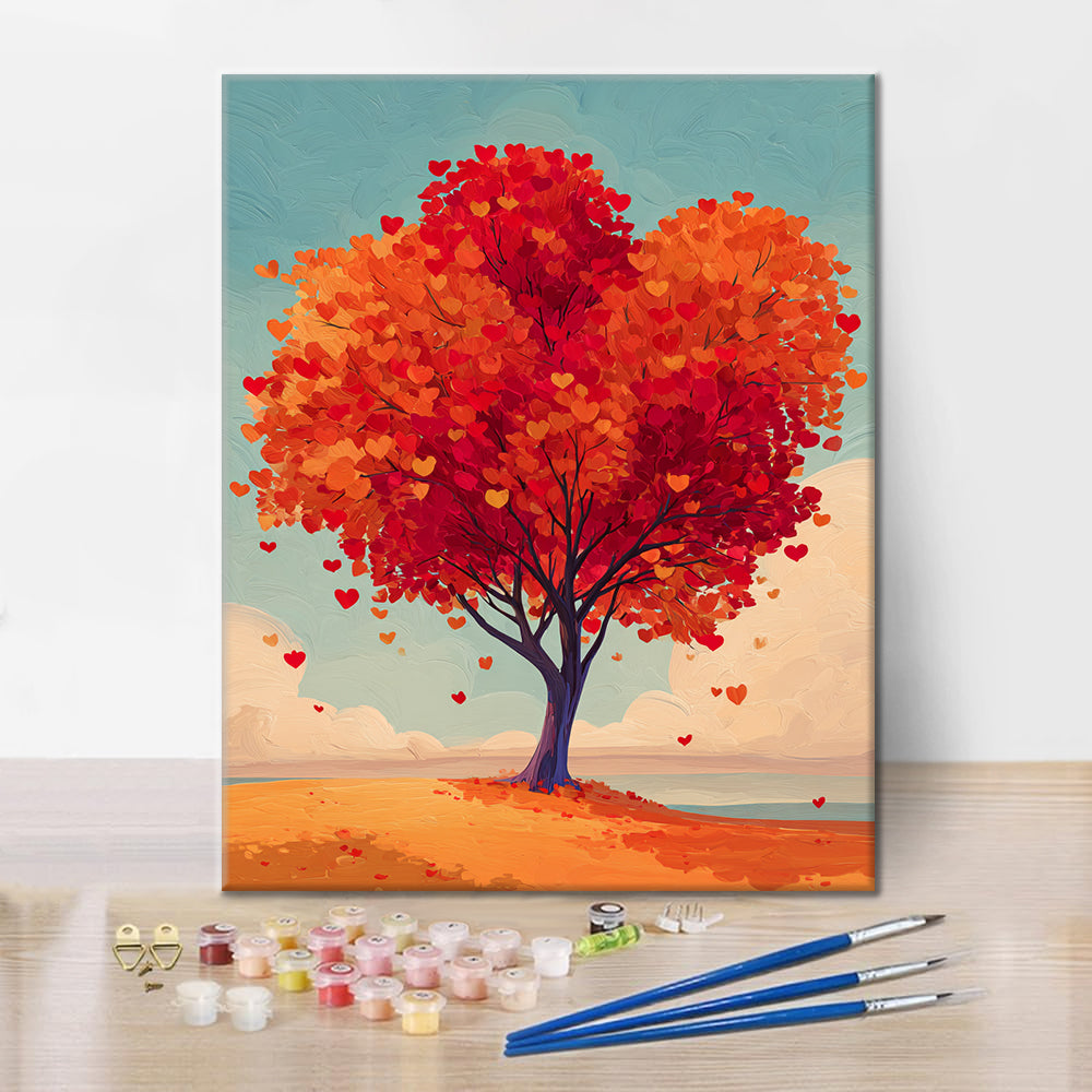 Heart-Shaped Tree - Paint by Numbers