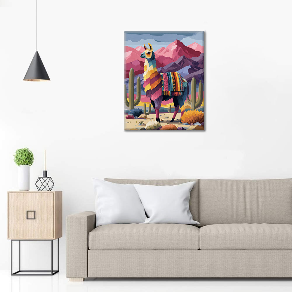 Llama Wearing - Paint by Numbers