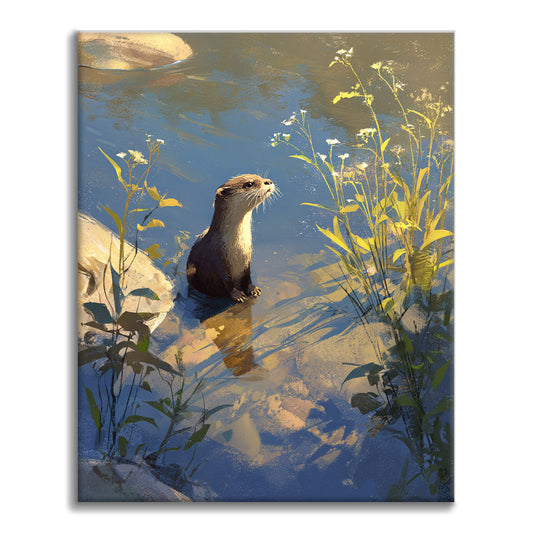 Riverside Otter - Paint by Numbers