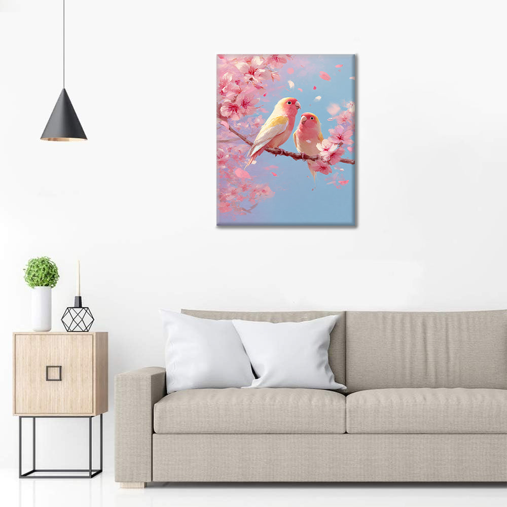 Spring Lovebirds - Paint by Numbers
