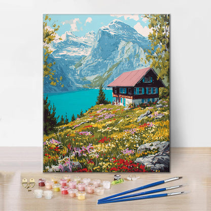 Swiss Chalet - Paint by Numbers