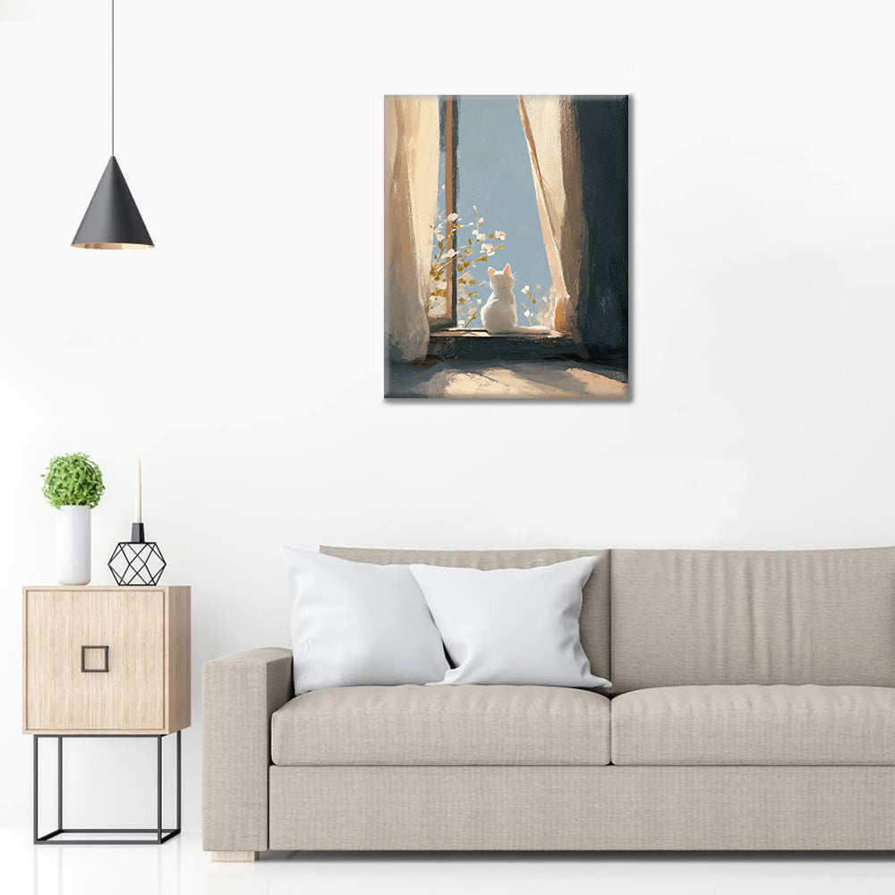 Windowsill Kitten - Paint by Numbers