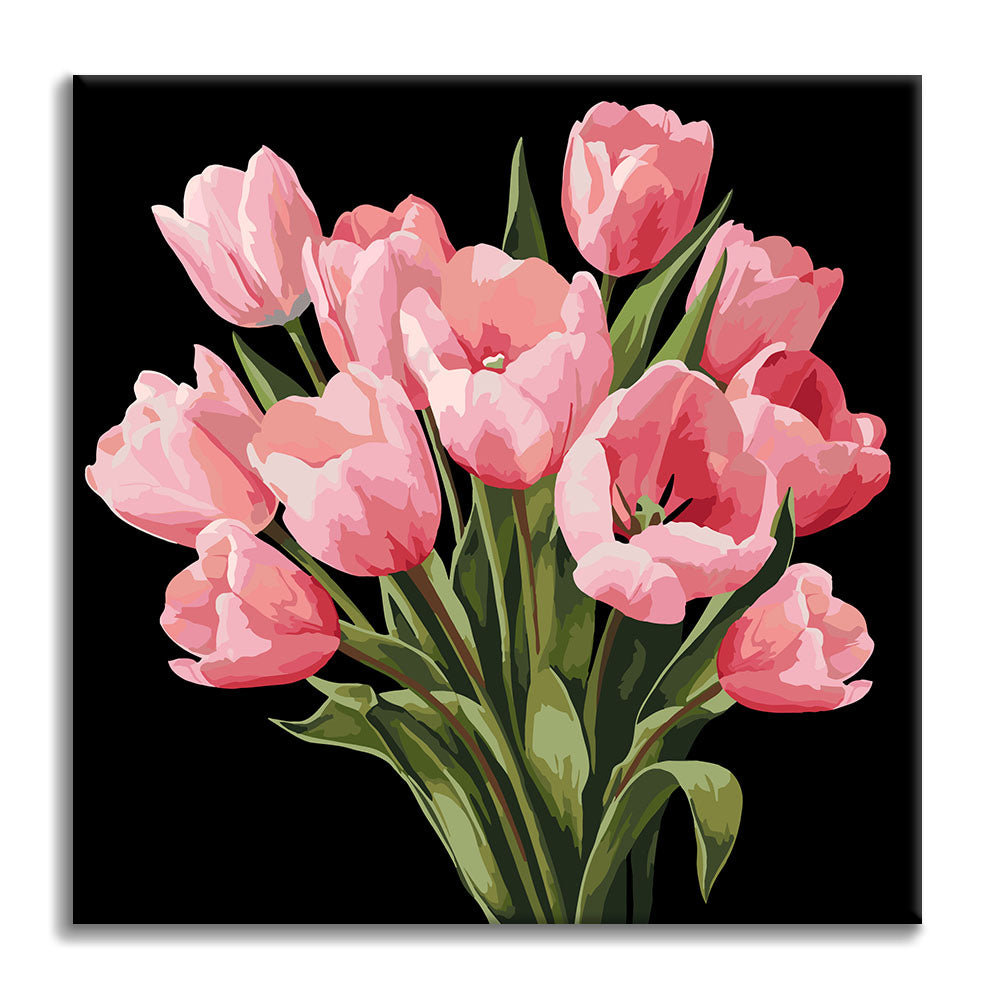 Midnight Tulips - Mini Paint by numbers