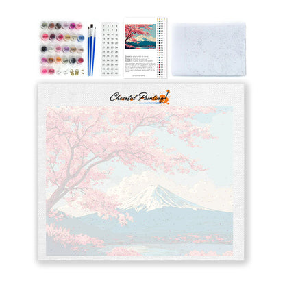 Fuji Spring Scene - Paint by Numbers