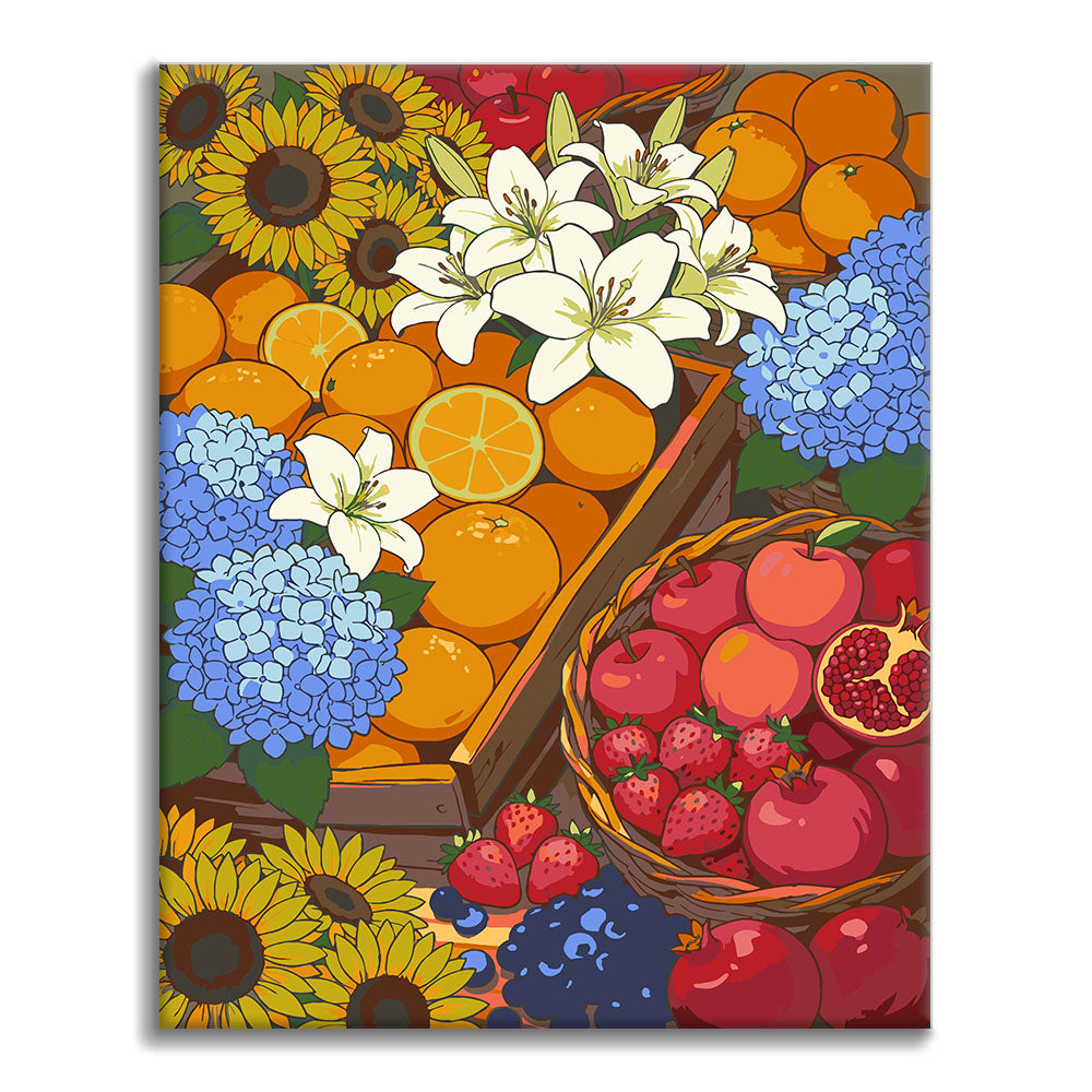 Sunny Street Market II - Paint by Numbers