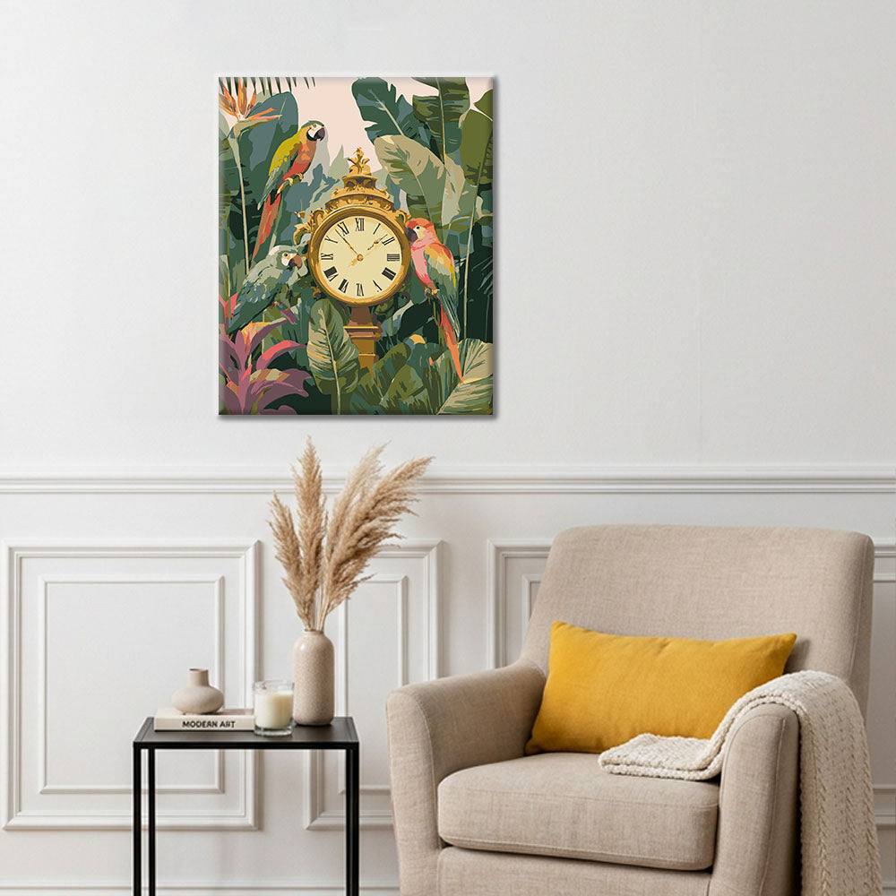 The Parrot Watching the Time - Paint by Numbers