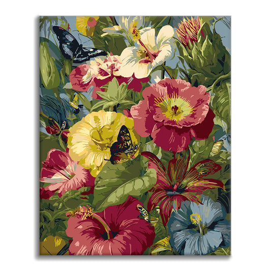 Tropical Flowers & Butterflies - Paint by Numbers