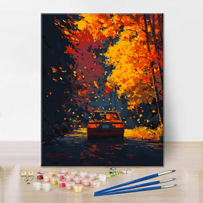 Autumn Leaf Drive - Paint by Numbers