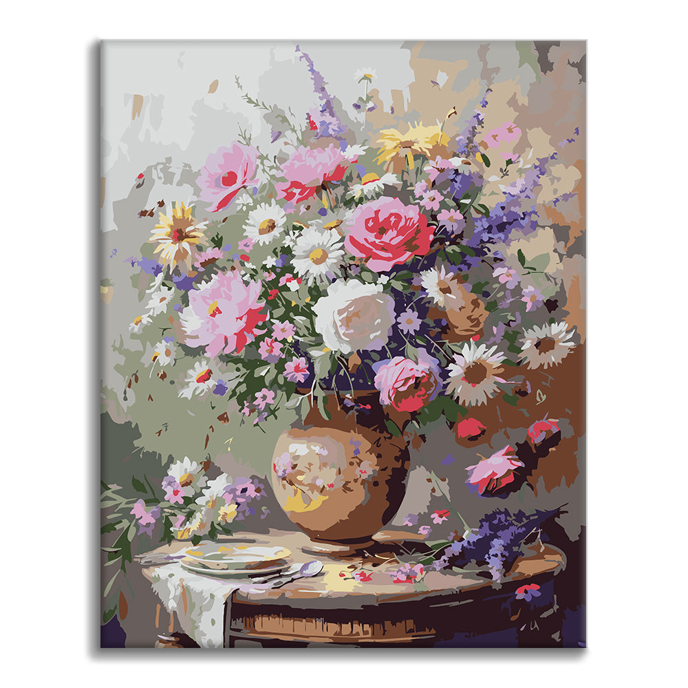 Country Vase Bouquet - Paint by Numbers
