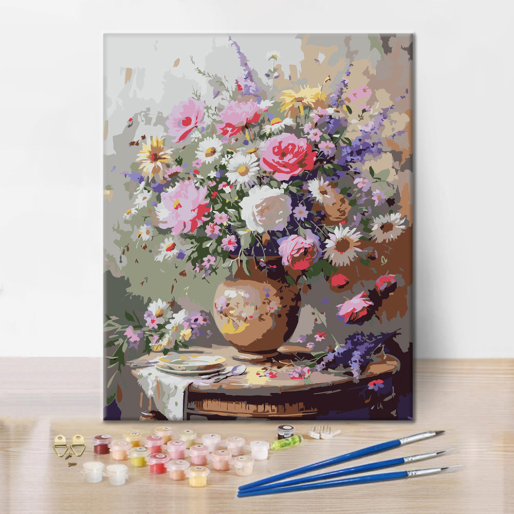Country Vase Bouquet - Paint by Numbers