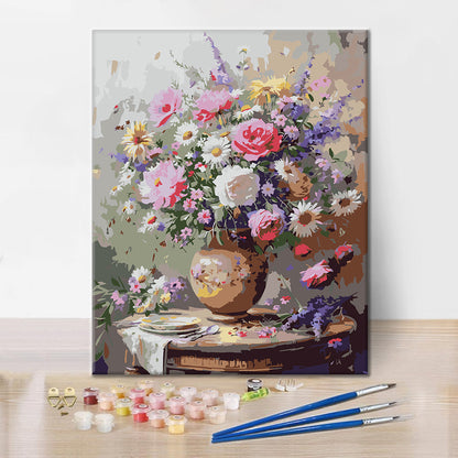 Country Vase Bouquet - Paint by Numbers