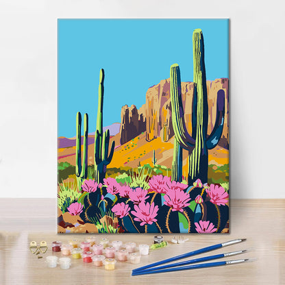 Desert Cactus Flower - Paint by Numbers