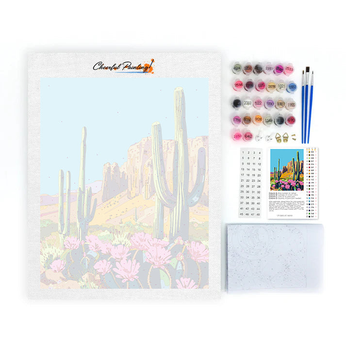 Desert Cactus Flower - Paint by Numbers