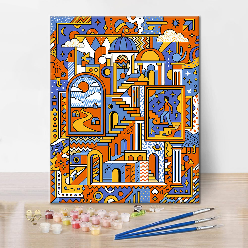 Geometric Dreamscape - Paint by Numbers
