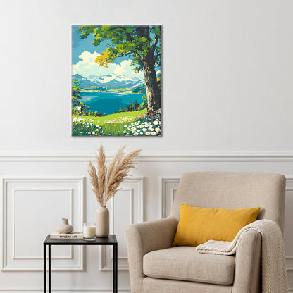 Lakeside Blossoms - Paint by Numbers