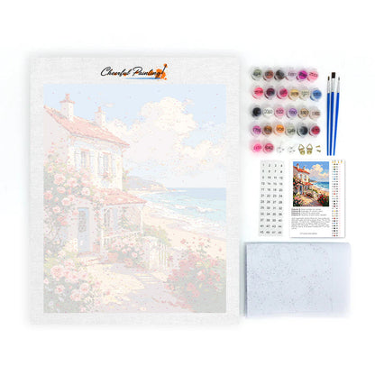 Seaside Rose Cottage - Paint by Numbers