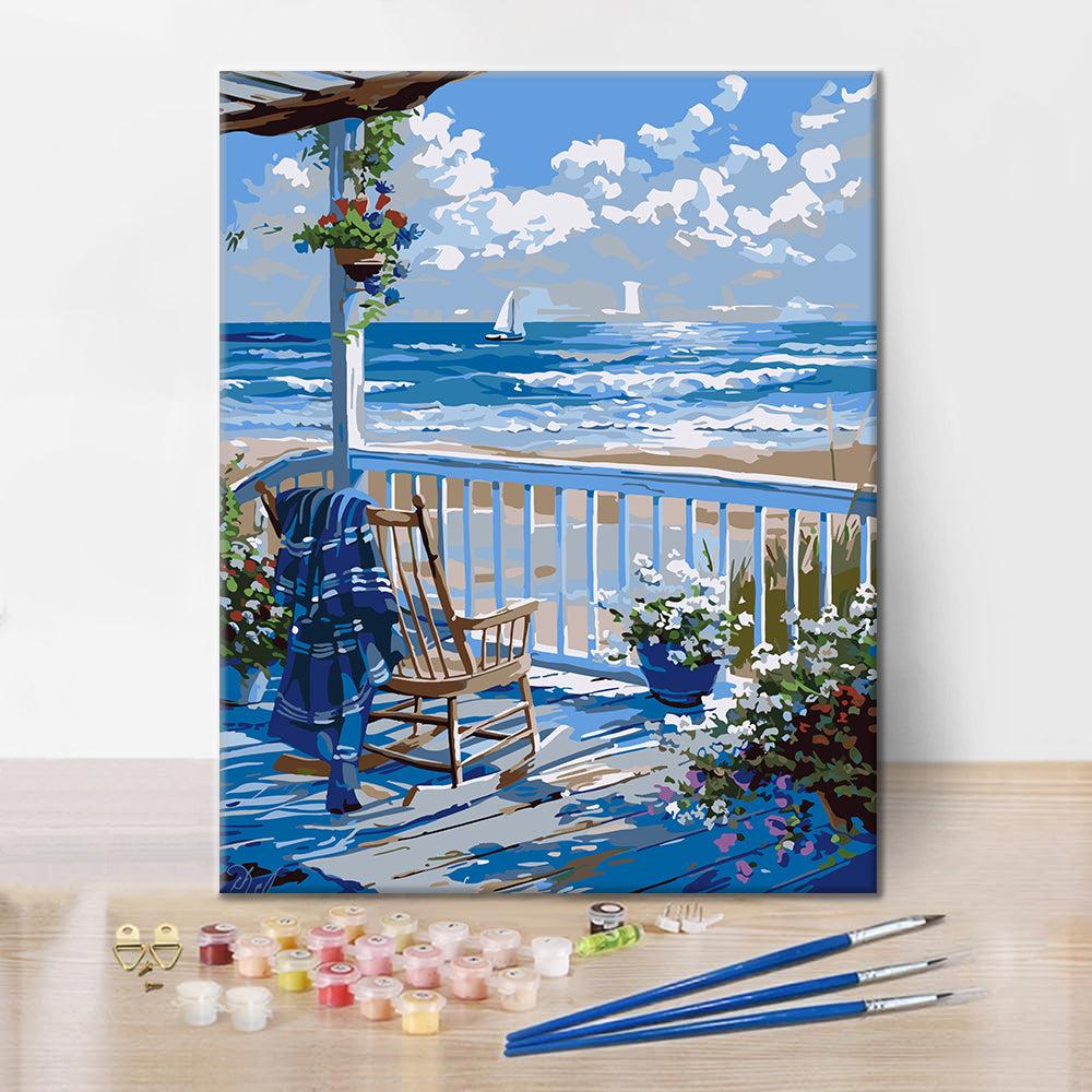 Seaside Terrace Afternoon - Paint by Numbers