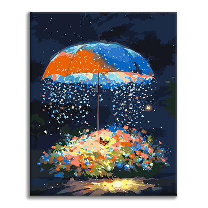 Starry Umbrella Garden - Paint by Numbers