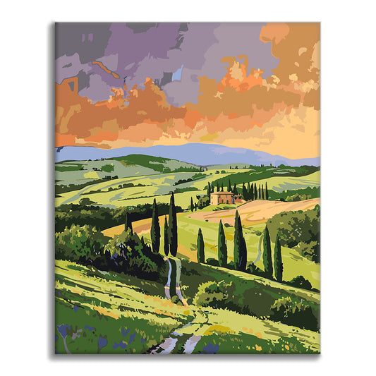 Tuscan Cypress - Paint by Numbers