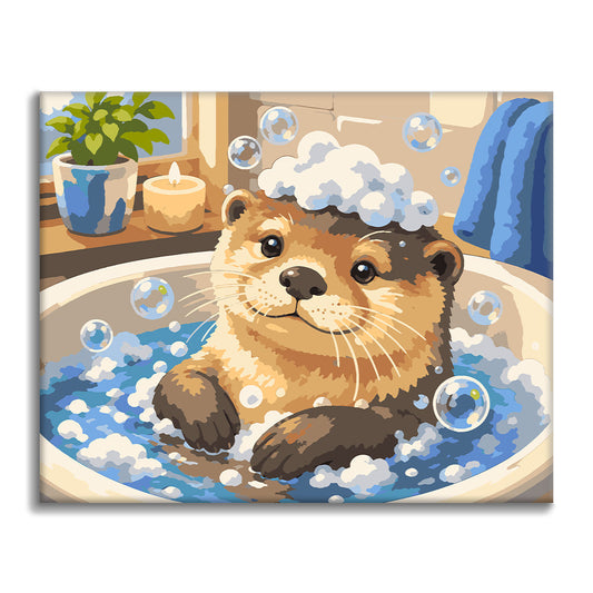 Bathing Otter - Paint by Numbers