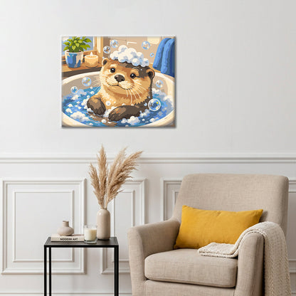 Bathing Otter - Paint by Numbers