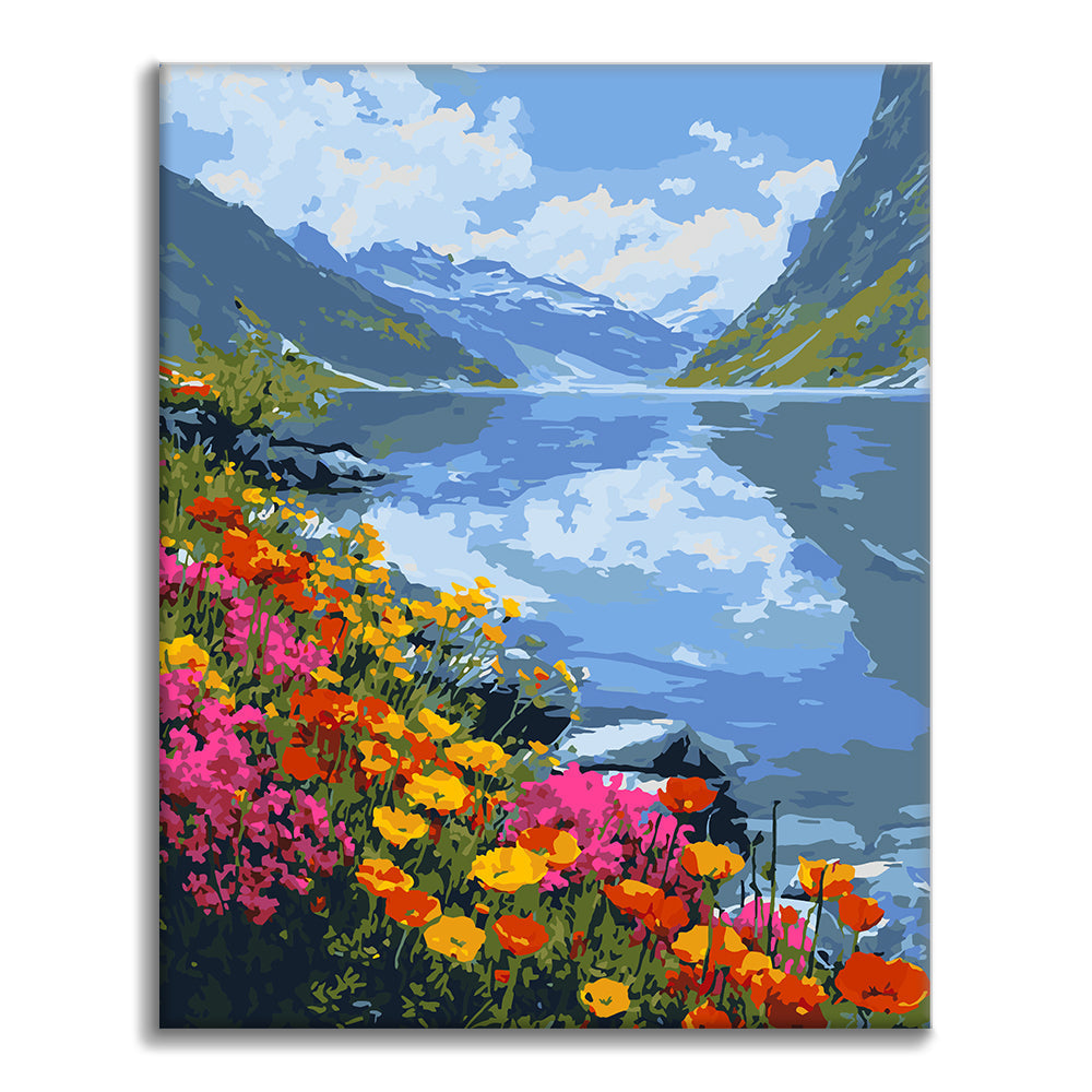 Blooming Lake - Paint by Numbers