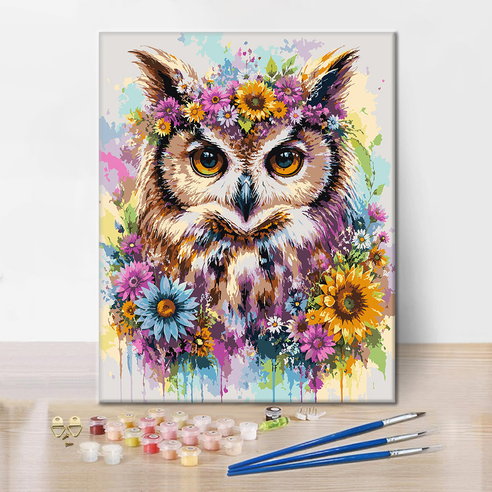 Blooming Owl - Paint by Numbers