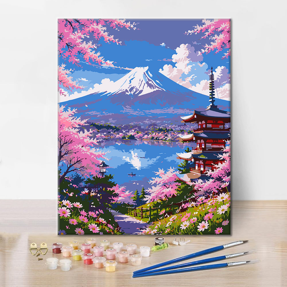 Cherry Blossom View - Paint by Numbers