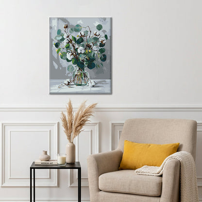 Eucalyptus and White Cotton - Paint by Numbers