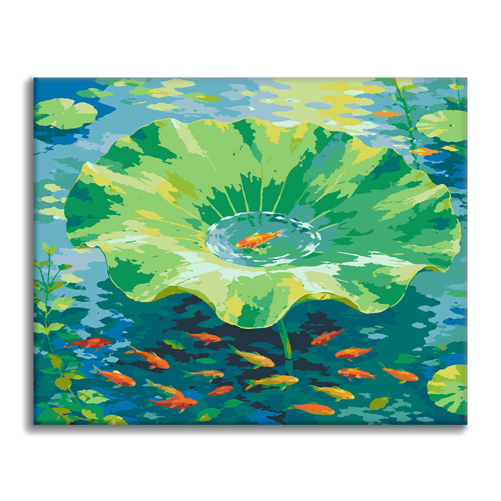 Fish on Lotus Leaf - Paint by Numbers