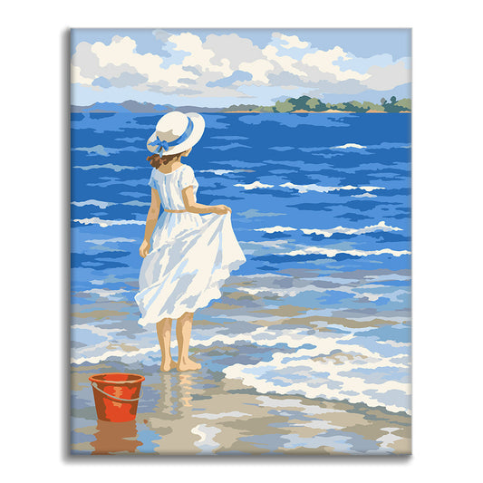 Girl on the Beach - Paint by Numbers
