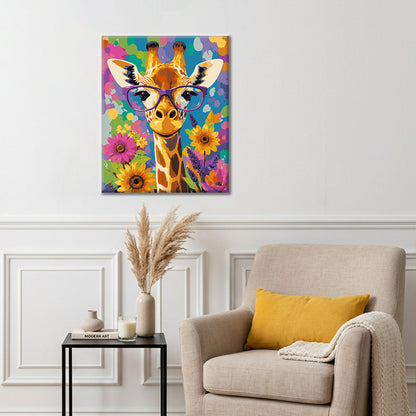 Hipster Giraffe - Paint by Numbers