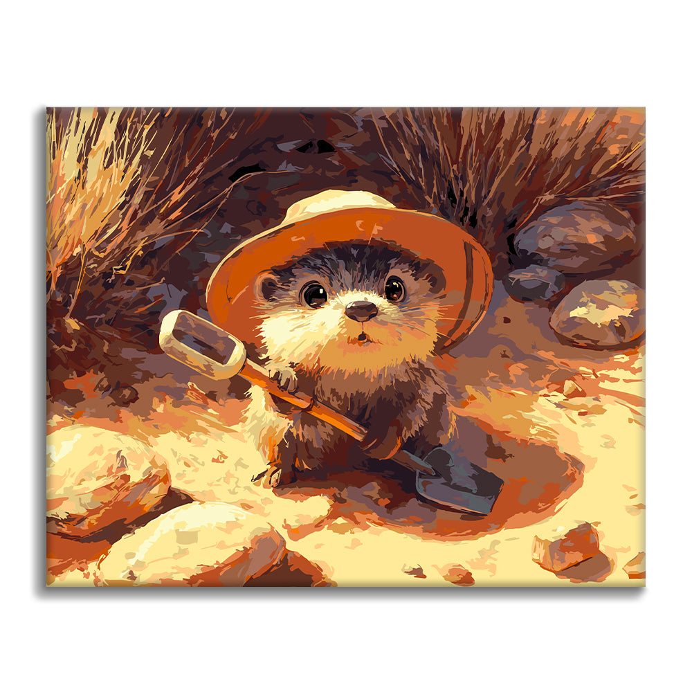 Little Beach Excavator - Paint by Numbers