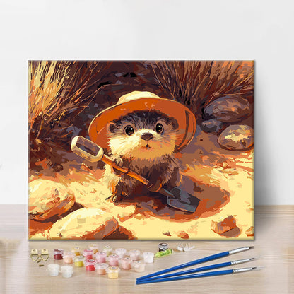 Little Beach Excavator - Paint by Numbers