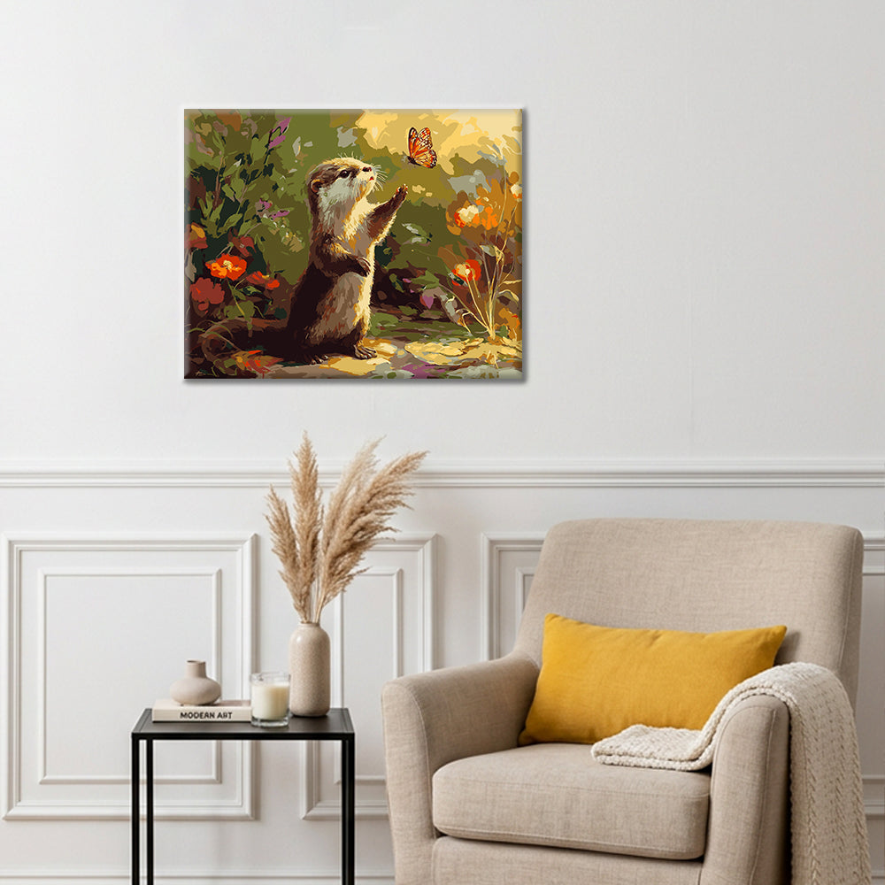 Otter and Butterfly - Paint by Numbers