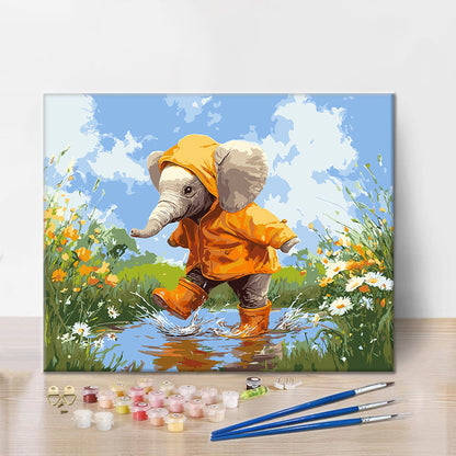 Rainy Elephant - Paint by Numbers