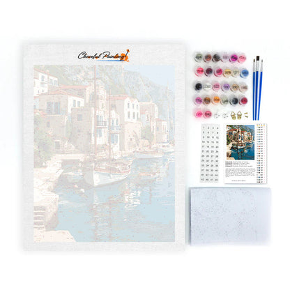 Sailboats at a Seaside Port - Paint by Numbers