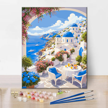 Santorini Bliss - Paint by Numbers
