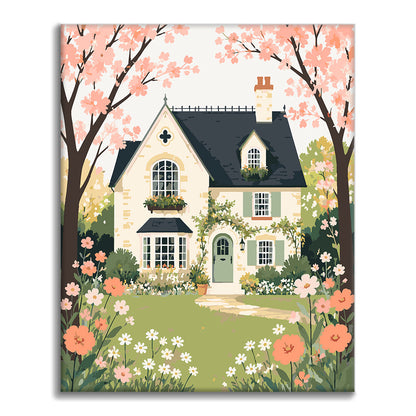 Spring Cottage - Paint by Numbers