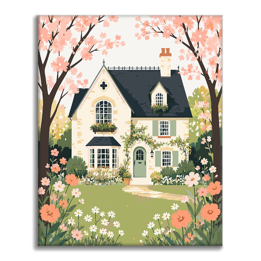 Spring Cottage - Paint by Numbers