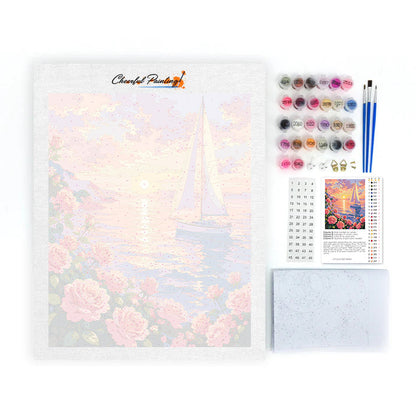 Sunset Flower Field - Paint by Numbers