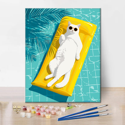 Cool Cat Summer - Paint by Numbers