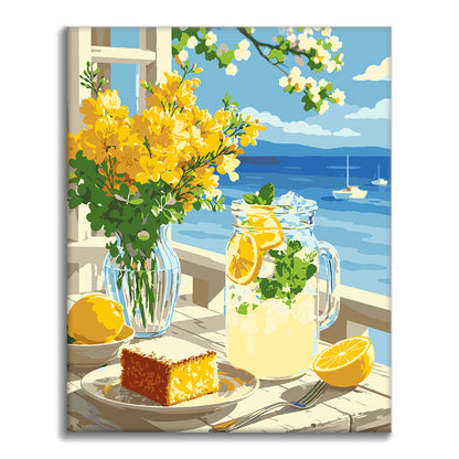 Lemon by the Sea - Paint by Numbers