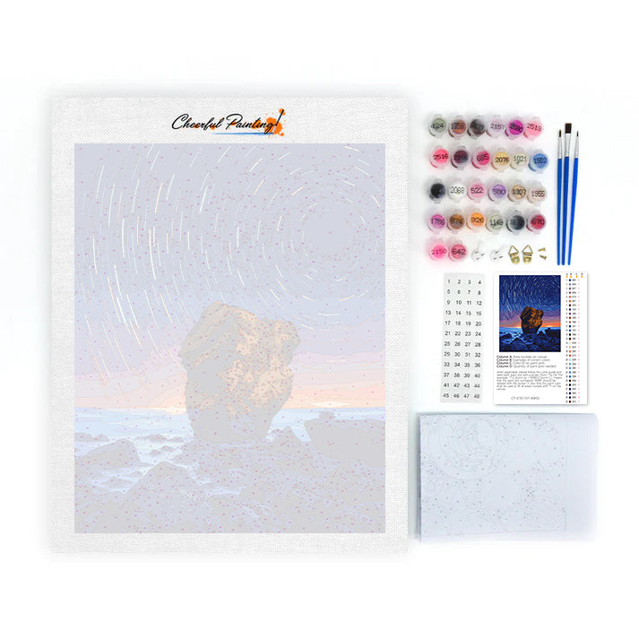 Star Trails Over the Sea - Paint by Numbers