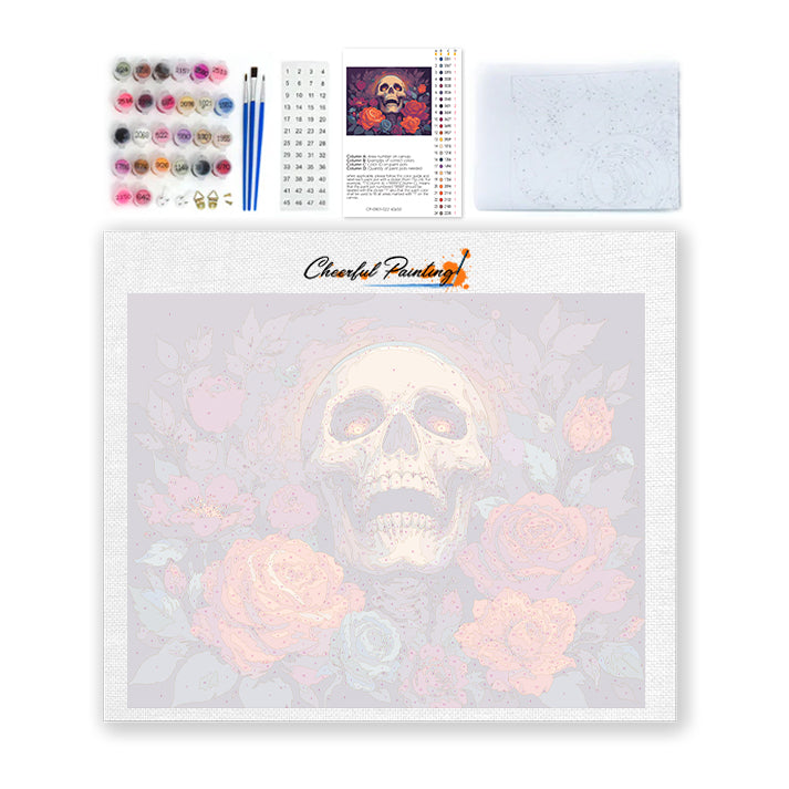 Blooming Skull Garden - Paint by Numbers