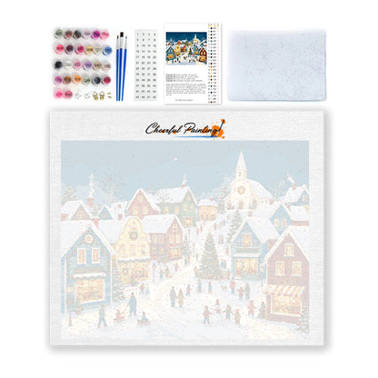 Christmas Village Story - Paint by Numbers