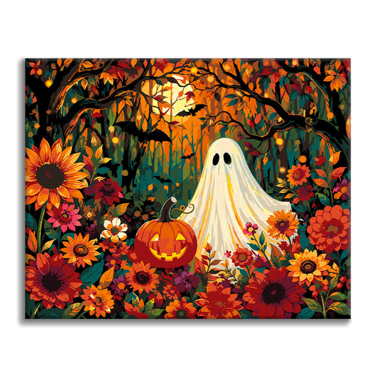 Enchanted Pumpkin Ghost - Paint by Numbers